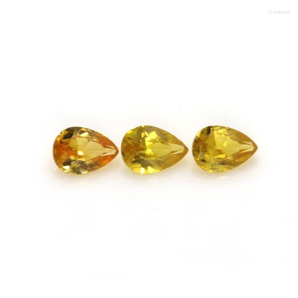 Pierres précieuses en vrac Wuzhou vente en gros poire saphir jaune naturel 2.5x1.5mm pierre précieuse nue pour bijoux