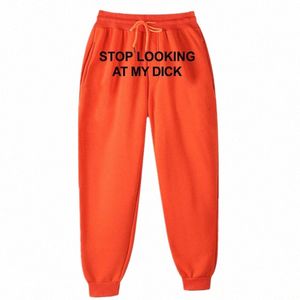 Joggers sueltos Pantalones de chándal Hombres Mujeres Pantalones Tallas grandes Suave Cintura alta Streetwear Coreano Pantalón de yoga informal Deja de mirar mi polla k4o9 #