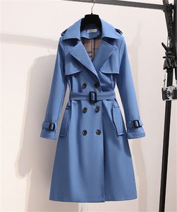 Vestes amples et longues à ceinture pour femmes, manteau décontracté à Double boutonnage, Trench-Coat à la mode printemps-hiver anglais, coupe-vent 24FJ7