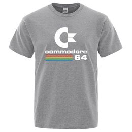 Loose Men T-shirts Summer Commodore 64 Print T-shirt C64 Sid Amiga Retro Cool Design Street Korte Mouw Top T-shirt Katoenkleding 240517