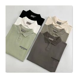 Losse heren t -shirt designer t -shirt polo shirts zomer pure katoenen brief bedrukt temperament vrouwen polos kraag witte t -shirt mode casual vet oversized t -shirt top