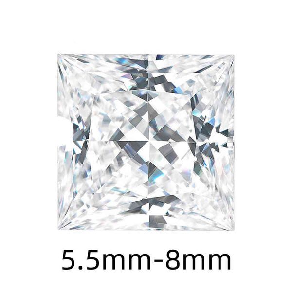 Moissanite en vrac, meilleure qualité certifiée, coupe princesse VS D E F, Test de couleur, testeur de sélection de diamant authentique