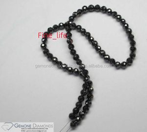 Collier de perles de Moissanite noire naturelle en vrac, prix de gros, collier de diamant en moissanite noire