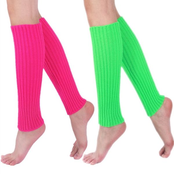 Chaussettes amples bas Leggings manchettes de bottes couleur bonbon hiver jambières tricotées femmes filles mode