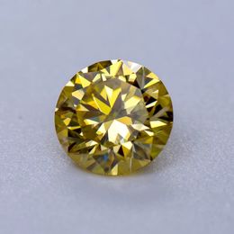 Stone en pierre ronde coupée au citron jaune couleur Gemstone Lab Création de bijoux en diamant Matériaux avec GRA Certificat 231221