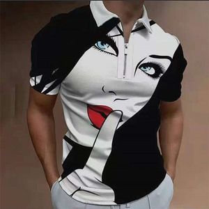 Loose T-shirt mannen Designer Polo Shirt Daily Street Trendy 2024 Zomer nieuwe mode casual plus size man digitaal bedrukt poloshirt met rits alle kleuren