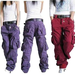 Pantalon ample Baggy Cargo Pants Pour Femmes Salopette Multi-poches Casual Skateboard Couple 210915