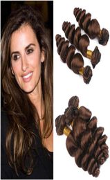 Loose Wave 4 Chocolate Brown Virgin Human Hair 3 Bundel Deals Hele Peruaanse donkerbruine mensenweven Bundels 1030quot 80362554341664
