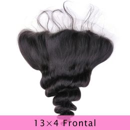 Свободные волнистые человеческие волосы 13x4, прозрачные кружевные фронтальные застежки, предварительно выщипанные из натуральной линии роста волос
