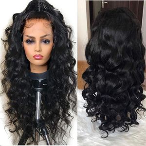 Pelucas delanteras de encaje de onda suelta cabello humano prearrancado 360 HD peluca Frontal suiza 150% densidad brasileña para mujeres negras
