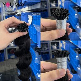 Loose Wave Microlink Hair Extensions Human Hair Braziliaans I Tip Micro Ring Haar Bundels voor zwarte vrouwen Microlinks YouMay Virgin