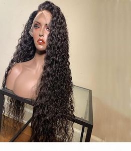Perruque frontale en dentelle de cheveux humains péruviens de vague lâche avec des cheveux de bébé 13x6 partie profonde dentelle frontale Curl perruques de cheveux humains vierges8881344