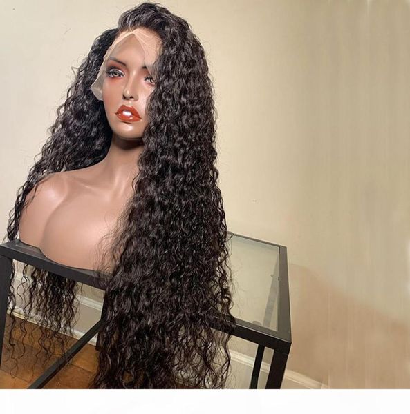 Ola suelta Peruana Full Lace Human Cabellado Peluca delantera con cabello para bebés 13x6 Parte profunda Curl Frontal Curl Virgin Human Hair Wigs9178121