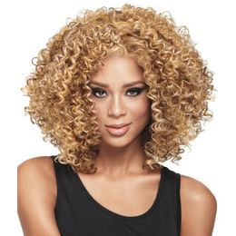 Perruques ondulées lâches courtes noires brunes blondes perruques synthétiques naturelles pour les extensions de cheveux de mode femme