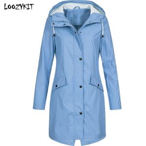 LOOZYKIT 2019 Women's Raincoat Coat Transition Jacket Sunset Long Autumn Winter Windbreaker Waterproof sports Hiking Jacket