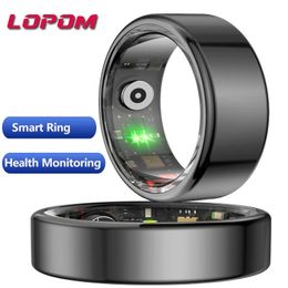 Lopom Smart Ring 2024 Smartring R02 Health Monitoring IP68 Waterdichte multi-sport modi Bluetooth Sleep Tracker Finger Ring Man 240423