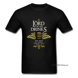 LORD OF DRINKS T-shirt hommes les gouvernent tous bière T-shirt Oktoberfest hauts t-shirts col rond noir 100% coton vêtements chemise Vintage 220504