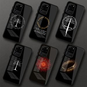 Étui de téléphone de luxe Lord of Rings pour Samung S23 S22 S21 Pro Ultra A13 A33 A53 Note 20 PC Glass Phone Cover Funda