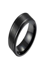 Loredana 8 mm noir et or blanc trois couleurs couleur unie mat double biseau en acier inoxydable Men039s anneaux sur mesure pour hommes Q05813160029