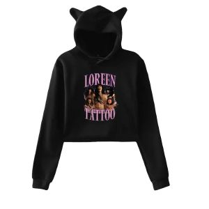 Hoodie à crop top à randonnée Loreen pour les adolescentes streetwear hip hop kawaii chat oreille harajuku sweat-shirt cuit