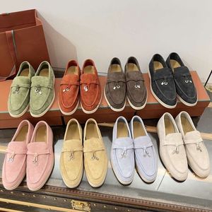 Loro mocassins Chaussures de créateur Loro Hommes Femmes Mocassins Plat Bas Haut En Daim En Cuir De Vache Oxfords Chaussures Décontractées Mocassins Mocassins Slip Baskets Chaussures Habillées Taille 35-45