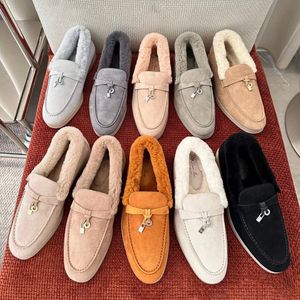 Loro Zapatos de vestir encantadores Caminar Diseñador de lujo Invierno Cálido Mujer Cuero Tazz 10A Encantos de calidad superior Zapatos casuales Plano Zapatilla de deporte baja Piana Mocasín Mocasín Caja de zapatos de tenis