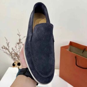 Loro Luxe pianas mocassins été marche hommes LP chaussures habillées décontractées pianas daim cuir fait à la main sneaker sans lacet léger et confortable chaussures de marche en plein air 3846Box et han