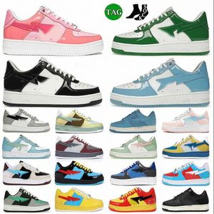 Designer Casual Shoes Low pour hommes Baskets en cuir verni Noir Blanc Bleu Camouflage Skateboarding Jogging Sports Star TrainersruBD #