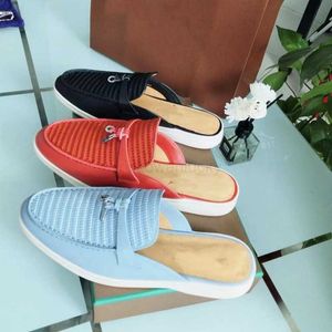 Loro Pianaa Soft LP Piano Spring Shoe Slip-On Geothe Sole en cuir chaussures British Style Slip Lazy Womens Casual Single Shoes Chaussures