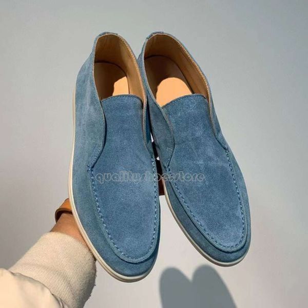 Loro Pianas Zapatos Parejas Zapatos LP Mocasines Mujeres Caminar Encantos Mocasines de gamuza adornados Cuero genuino Pisos casuales Hombres Diseñadores 863