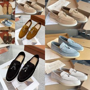 Loro Pianas Schoenen LP Casual Heren Dames sterstijl Loafers Platte lage top Suède Koeienleer OxfordsDesigner Schoenen Mocassins Loafer Sneakers Geklede schoenen 33