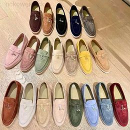 Loro Pianas Shoes LP Chaussures habillées pour femmes Mocassins en cachemire pour hommes Chaussures de créateurs Boucle classique Bouts ronds Talon plat Confort de loisirs Mocassins d'usine pour femmes quatre saisons