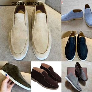 Loro Piano 2023 Otoño, la mejor calidad, primavera y edición LP, suela suave, zapatos casuales de cuero Gaobang para mujer, zapatos versátiles sin cordones