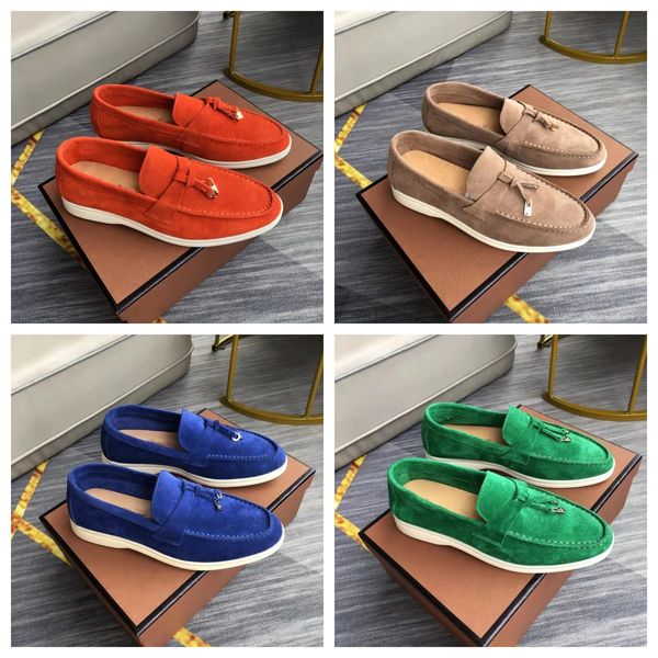 Loro Piano and Mens Best Quality Luxury Designer LP Women Flats Shoe Real Cuir confortable Walk Lazy Driving Robe Shoes Flat Robe Shoe Factory Footwear