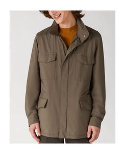 Loro Piano Jackets Loro Pianaa Hoogwaardige mannen Zipper Lange Mouw Army Green Jacket Casual Jassen met meerdere zakken