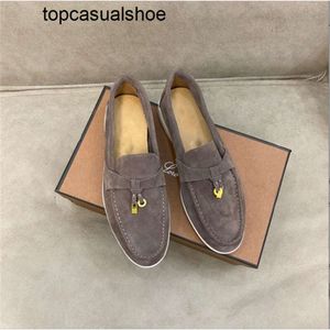 Loro Piano Leahter Schoenen van topkwaliteit Loafers Instappers Stlye Driver Schoen Designer Dame Lui Zakelijk Casual Plat Trend Suède Comfortabel Mode Dames 4VR1