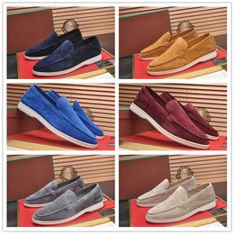 Loro Piano Loro Pianaa Summer Summer Walk Gentleman Charmes Brand Chaussures Sneakers Chaussures Low Top Softs Loafers Cow Leather Lp Oxfords Flat Slip on Party Wedding Comfort Rubber So