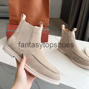 Loro Piano LP Fashion Luxury Mens Chaussures concepteur décontractée en cuir authentique High Men Boots Top Slip on Round Toe Trainers Sneakers Pinon