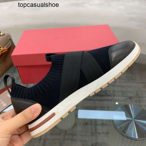 Loro Piano LP Lorospianasl Light Runner Sale Sneaker Factory 360 Chaussures Chaussures décontractées Flexy Walk Knit Sneakers Outdoor Walking Flats Trainers Sports Luxur
