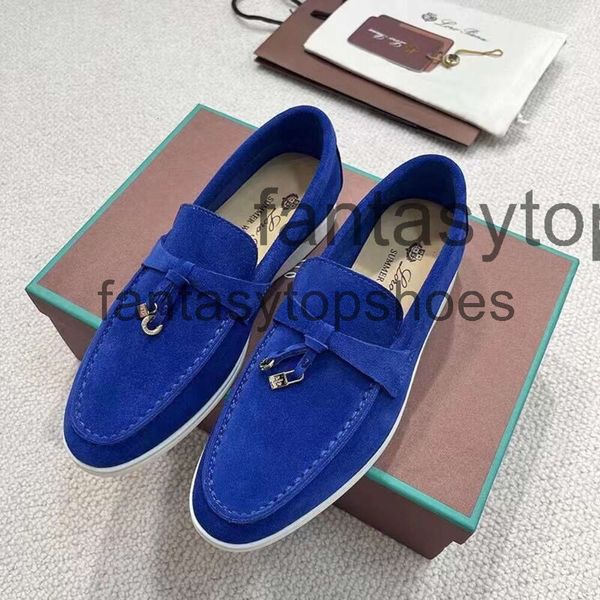 Loro Piano LP Lorospianasl Chaussures Mobord Charges Walk Walk Suede Chaussures Casual Charmes Landes embellies Slip on Flats Men Designer Robe plate