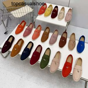 Loro Piano LP Lorospianasl Topquality Designer Mens Velouty Luxury Le cuir robe Shoes British Style Spring and Automne Femmes Lazy Locage Summer Walk Flats Shoe 354