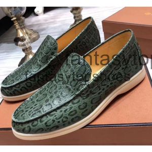 Loro Piano LP Luxury Walk Shoes Mens Mentime Designer Leopard Print Flats Driving Robe Shoe Moocasins Big Taille 45 46
