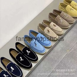 Loro piano LP op schoenslip-on High Slip Versie Loafers Engelse stijl kleine lederen schoenen Doudou schoenen comfortabel platte zool enkele schoenen voor damesschoenen