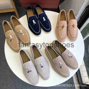 Loro Piano Lp Original Spring Goods Pure 23 Good Hemmed Slater-on Shoe British Style Womens Single Chaussures Flats Flat Soxe Casual Shoes Chaussures