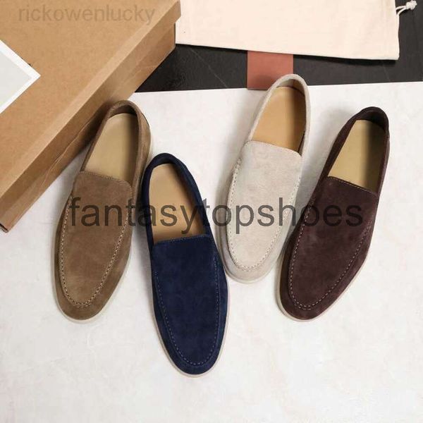 Loro Piano Lp Somed Chaussures Chaussures blanches Mentes Business Casual Le cuir chaussures en cuir Slip-On Salle Walk Summer Moccasin Fashion Chaussures