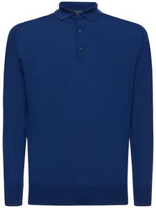 Loro Piano Men Polos Shirt Designer Polo à manches longues Polo Fashion Navy Blue et Winter Tops
