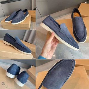 Loro piano heren casual lp loafers schoenen piana flat lage top suède koe leer oxfords mocassins zomer walk comfort loafer slip op rubber s