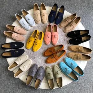 Loro Piano Mens Casual LP LOAFERS Chaussures Piana Flat Top Top Suede Coue en cuir oxfords Moccasins Summer Walk Comfort Loafer Slip on Rubber Sole Flats Designer Chaussures Chaussures