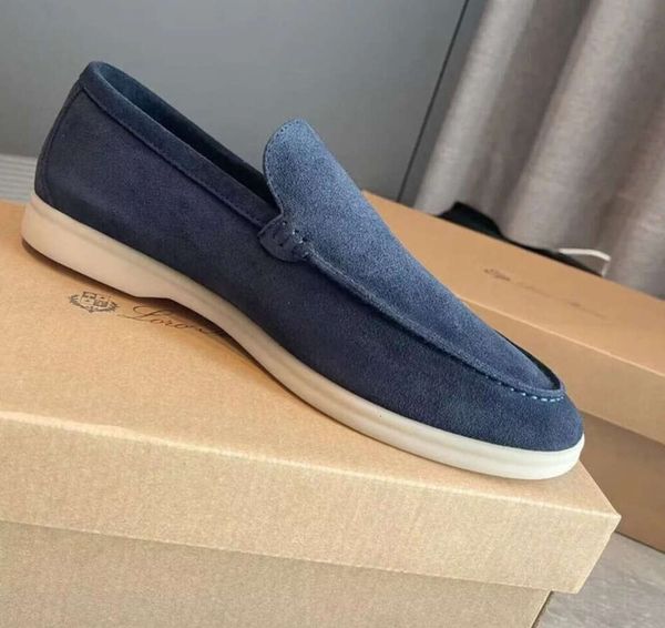 Loro Piano Mens Casual LP LOAFERS Chaussures Piana Flat Top Top Suede Coue en cuir oxfords Moccasins Summer Walk Comfort Loafer Slip on Rubber Sole Flats Ggggg