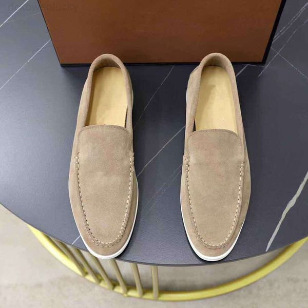 Loro Piano shoes Chaussures LP pour hommes Mocassins de marche d'été plats bas en daim Oxfords en daim véritable doux Mocassins de marche d'été mocassins confortables à enfiler mocassins semelle en caoutchouc